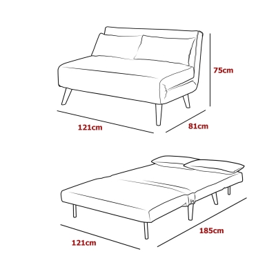 Banquette convertible en velours vert 2 places