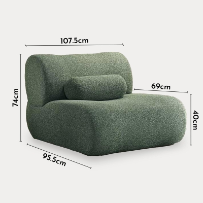 Fauteuil design en tissu vert foncé