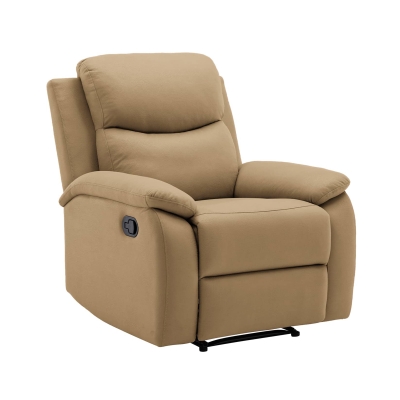 Fauteuil relax en tissu camel