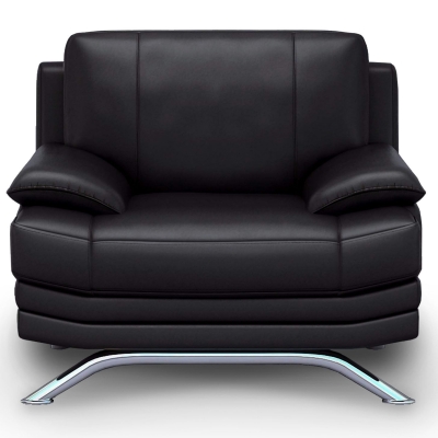 Fauteuil design en cuir noir