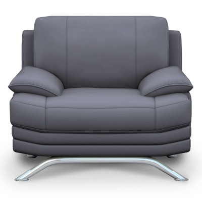 Fauteuil design en cuir gris