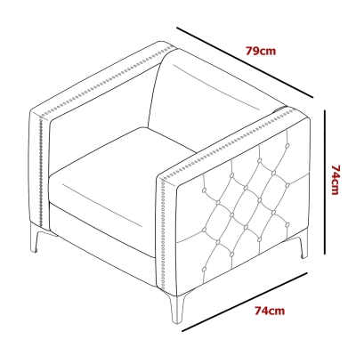 Fauteuil capitonné en velours gris