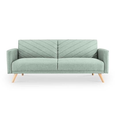 Canapé 3 places scandinave convertible en tissu vert d'eau