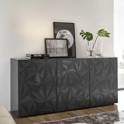 Buffet 3 portes design noir