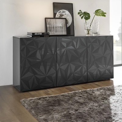 Buffet 3 portes design noir