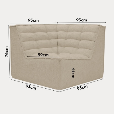 Fauteuil modulable angle réversible tissu taupe