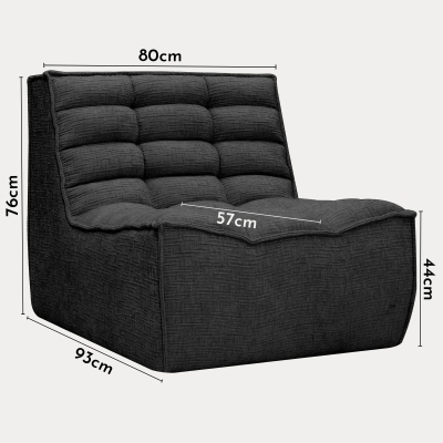 Fauteuil modulable en tissu noir