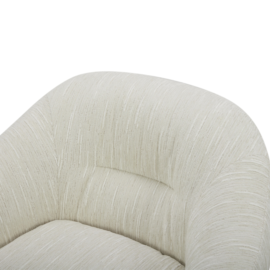 Fauteuil cabriolet pivotant en velours chiné beige