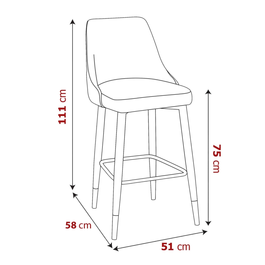 Lot de deux tabourets design en velours vert