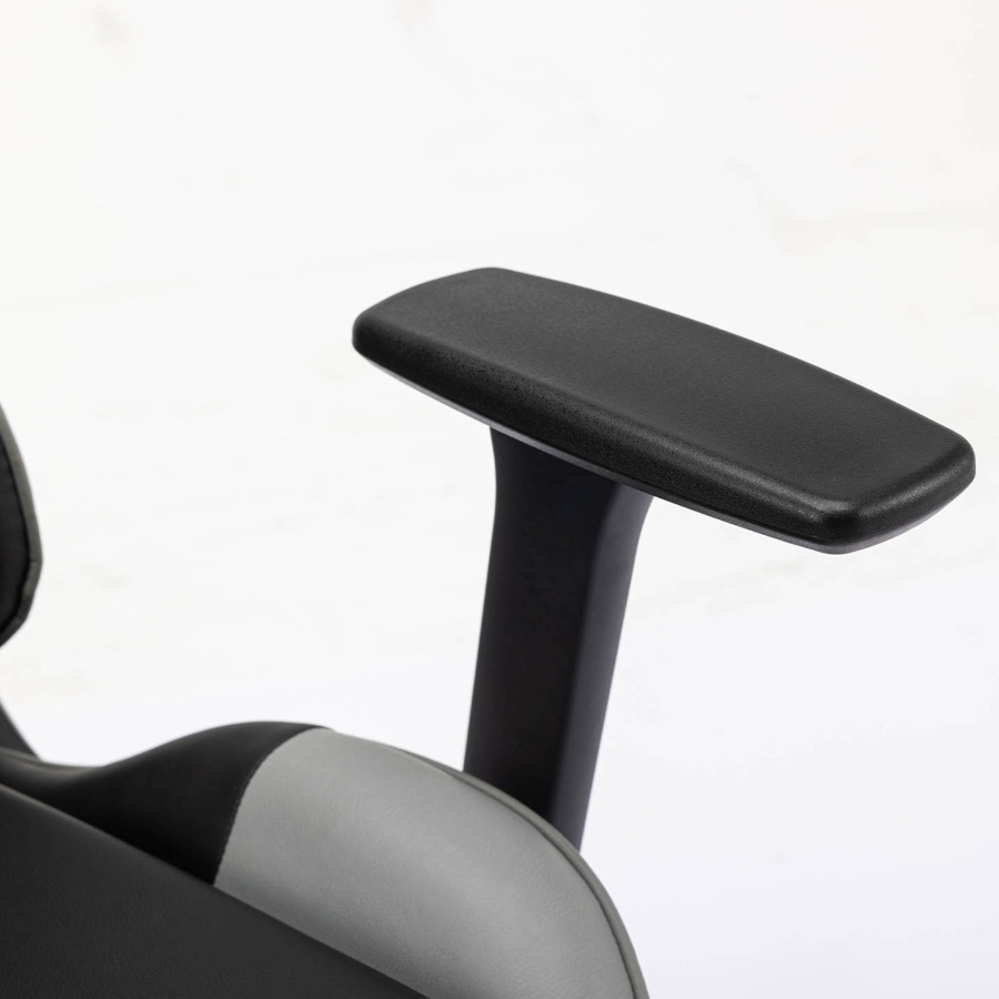 Fauteuil de gamer en simili cuir noir et gris