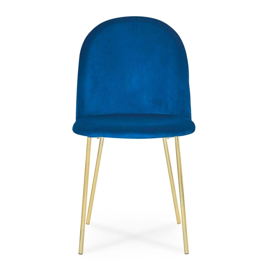 Lot de 2 chaises en velours bleu design