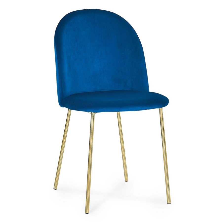 Lot de 2 chaises en velours bleu design