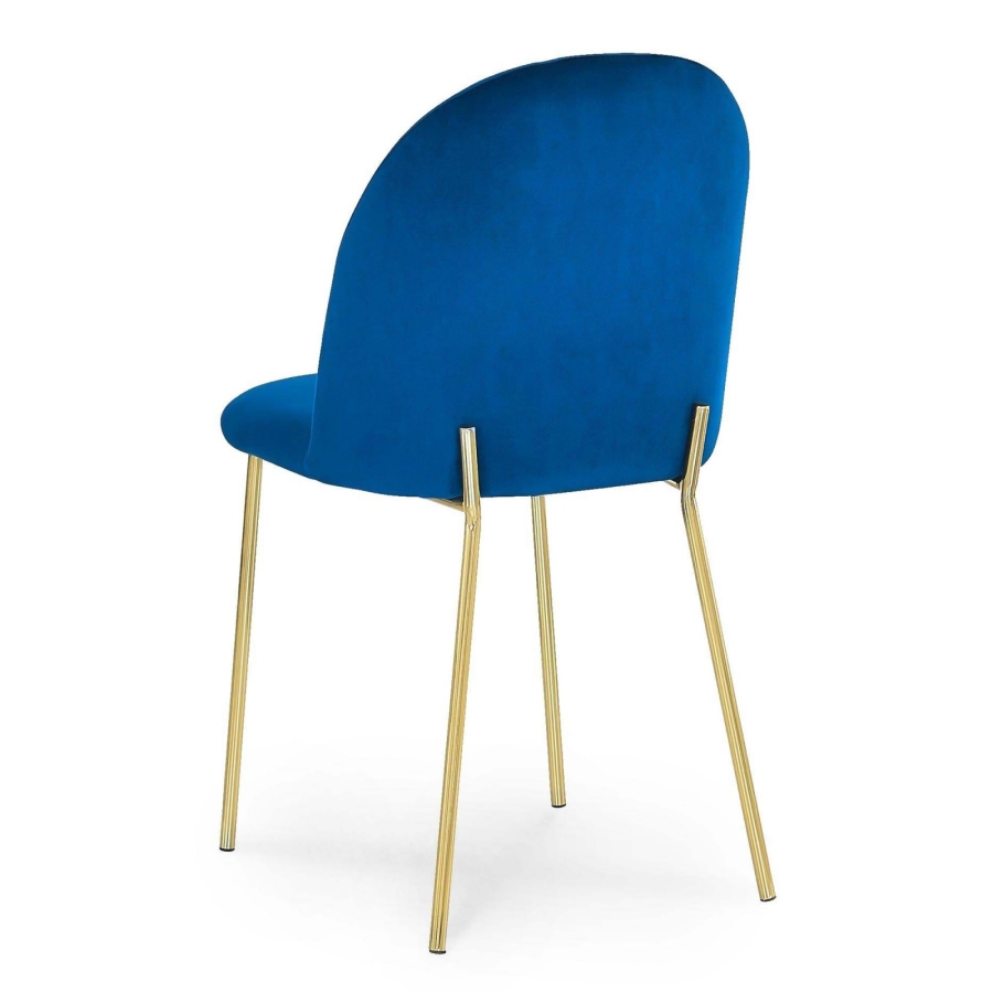 Lot de 2 chaises en velours bleu design