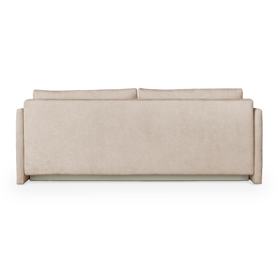 Canapé 3 places convertible avec coffre en tissu beige