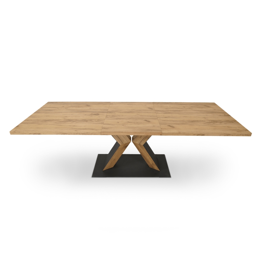 Table à manger rectangulaire extensible couleur bois