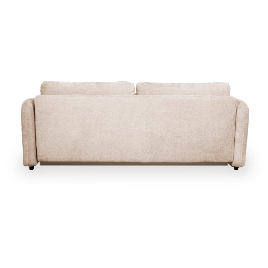 Canapé 3 places convertible avec coffre en tissu beige