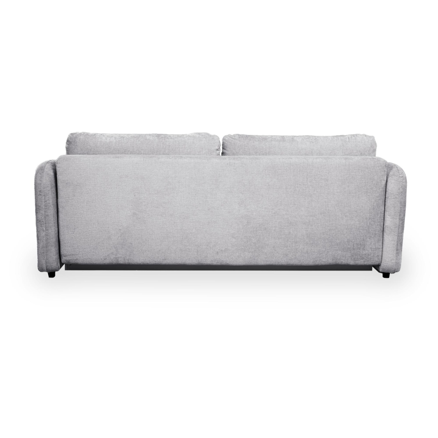 Canapé 3 places convertible avec coffre en tissu gris