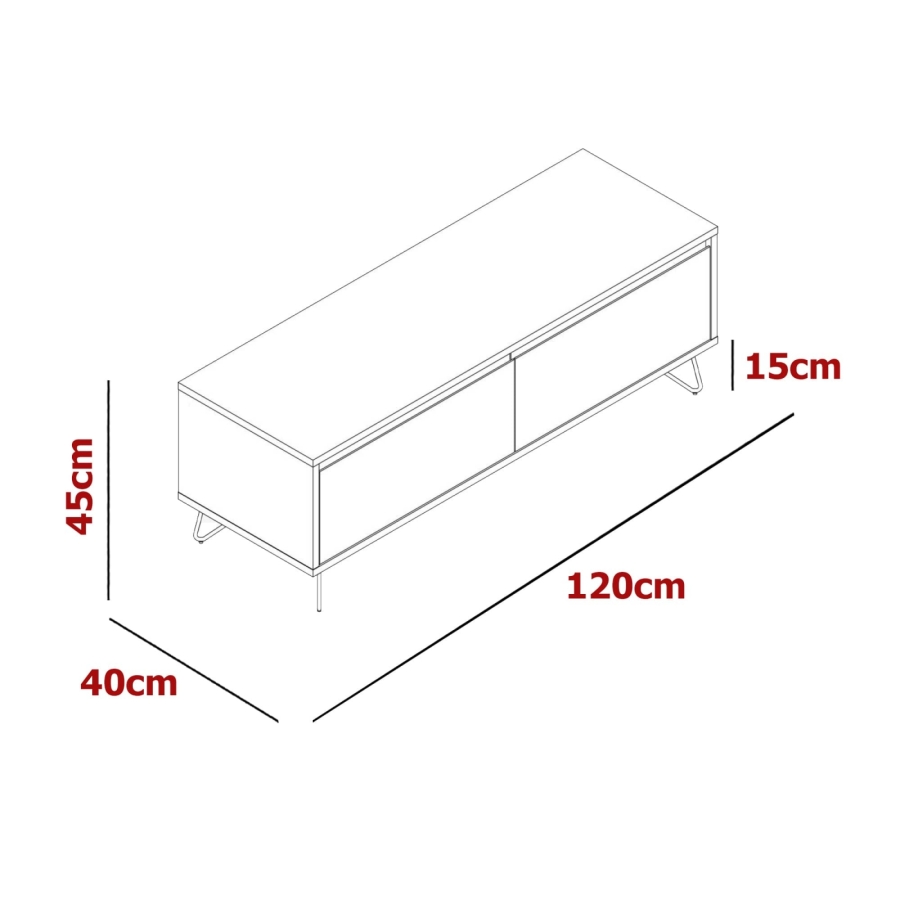 Meuble TV blanc composé de 1 tiroir et 1 porte design