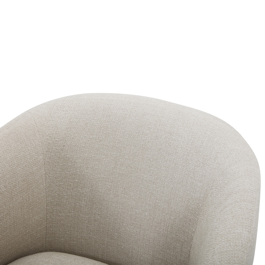 Fauteuil cabriolet design pivotant en tissu beige