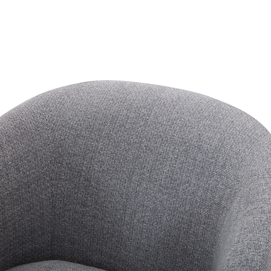 Fauteuil cabriolet design pivotant en tissu gris