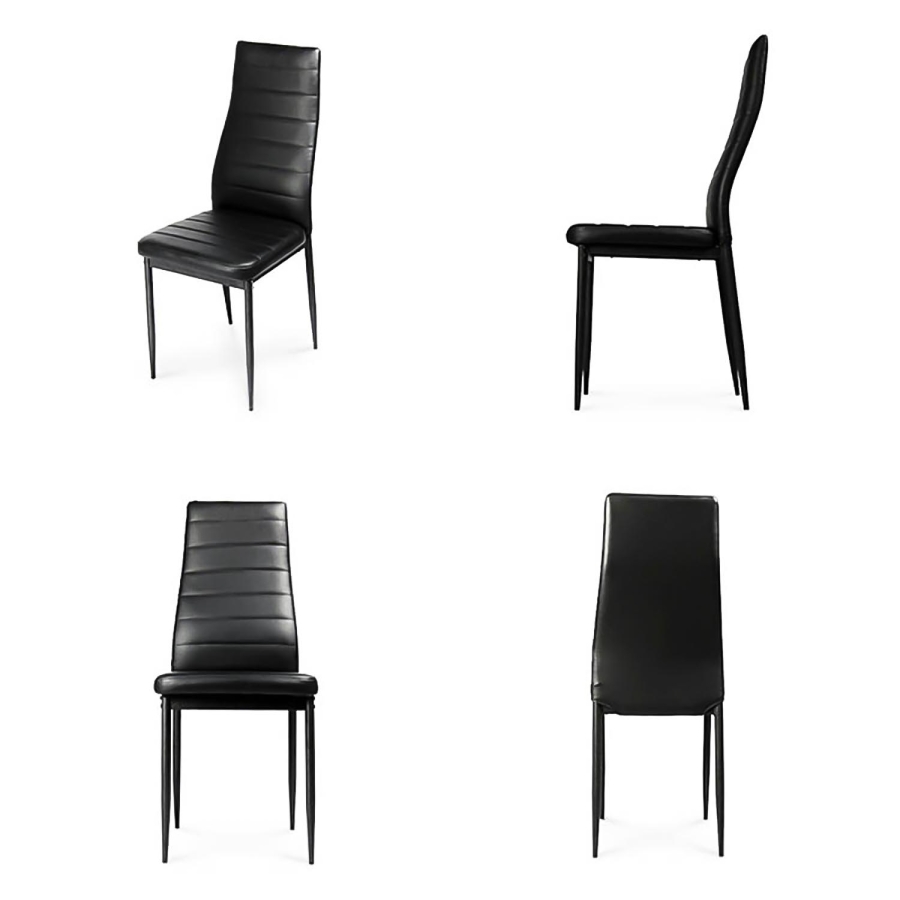 Lot de 6 chaises noires design et confortables