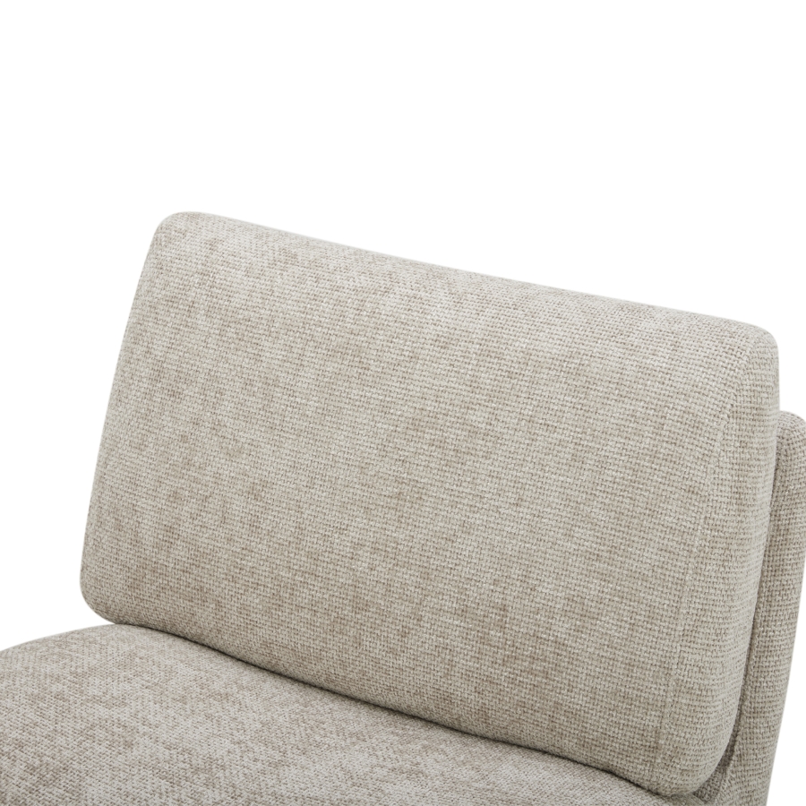 Fauteuil pivotant en velours chiné beige