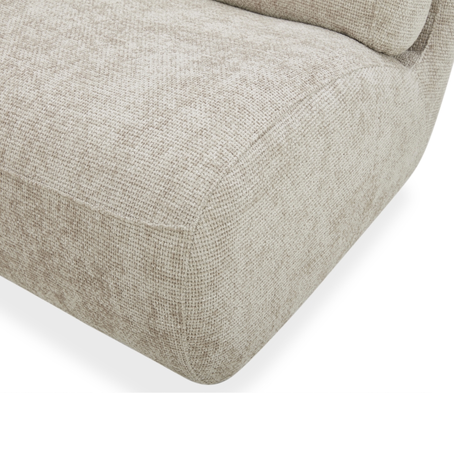 Fauteuil pivotant en velours chiné beige