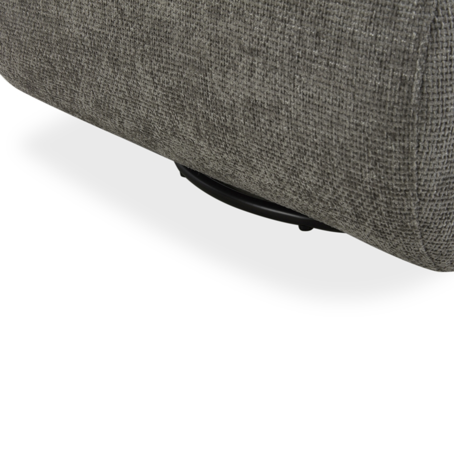 Fauteuil pivotant en velours chiné gris foncé