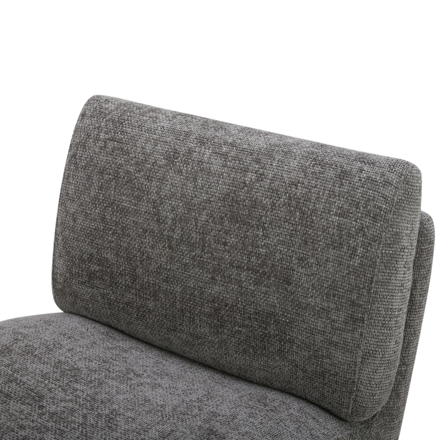 Fauteuil pivotant en velours chiné gris foncé