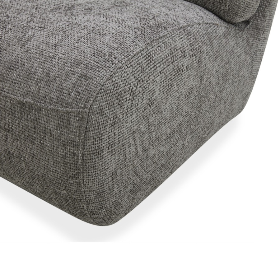 Fauteuil pivotant en velours chiné gris foncé