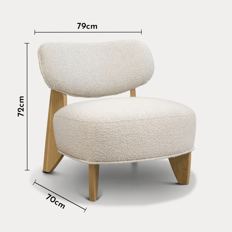 Fauteuil design effet peau de mouton beige