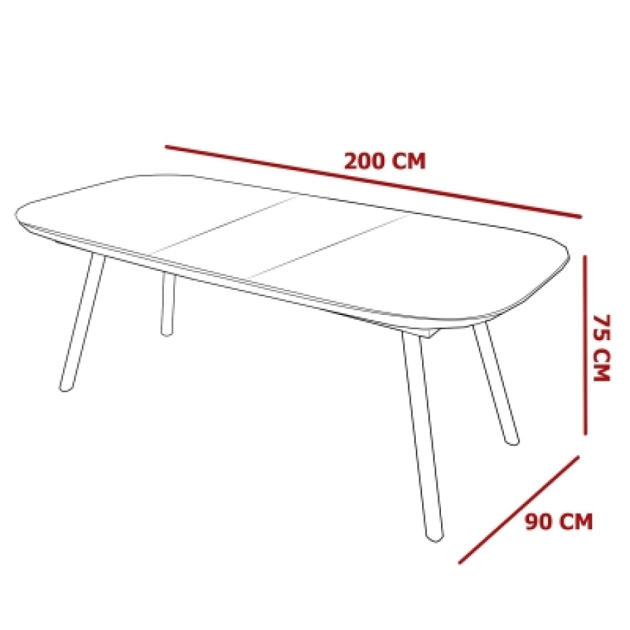 Table à manger extensible contemporaine couleur chêne 6-8 personnes