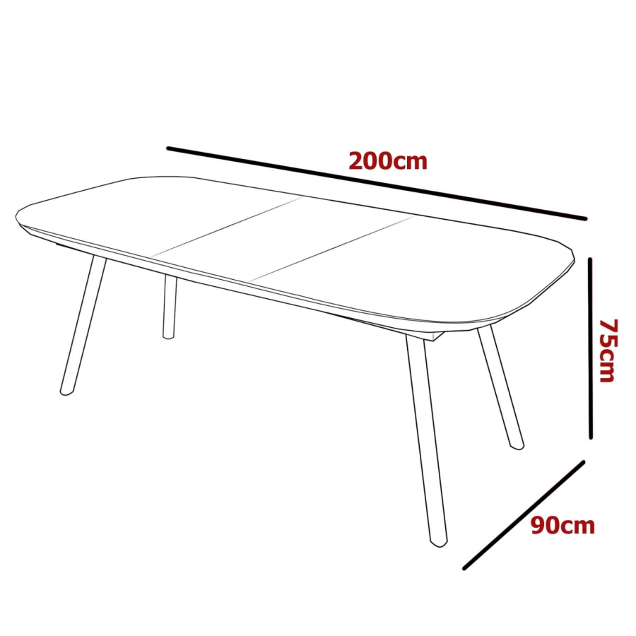 Table à manger extensible contemporaine grise pour 6-8 personnes