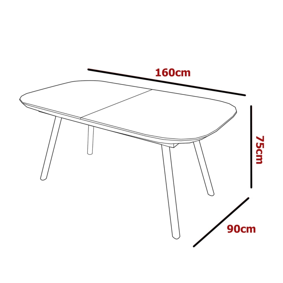 Table à manger extensible contemporaine grise pour 6-8 personnes