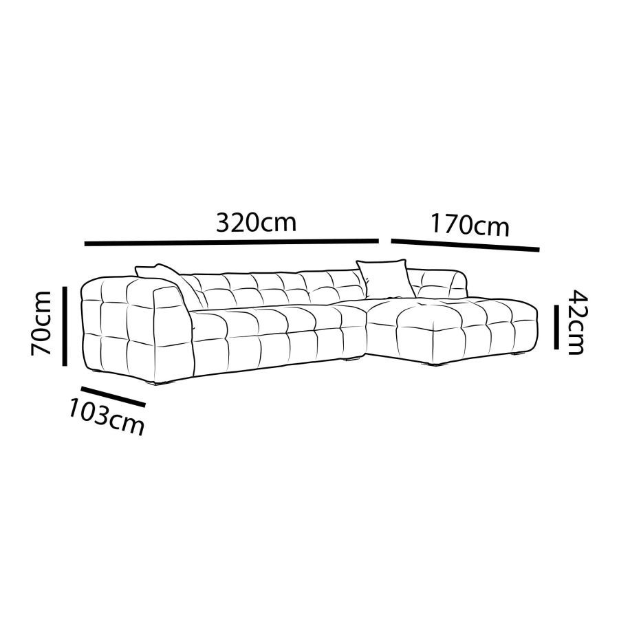 Canapé d'angle effet peau de mouton gris - Angle droit