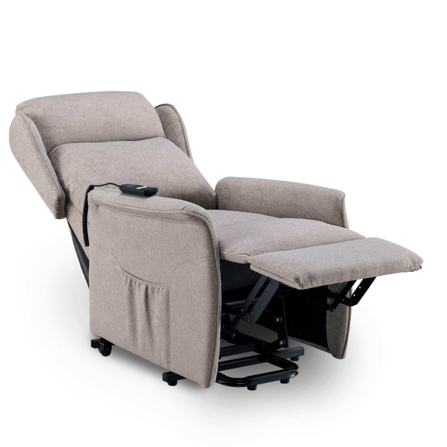 Fauteuil releveur relax  à commande électrique en tissu beige