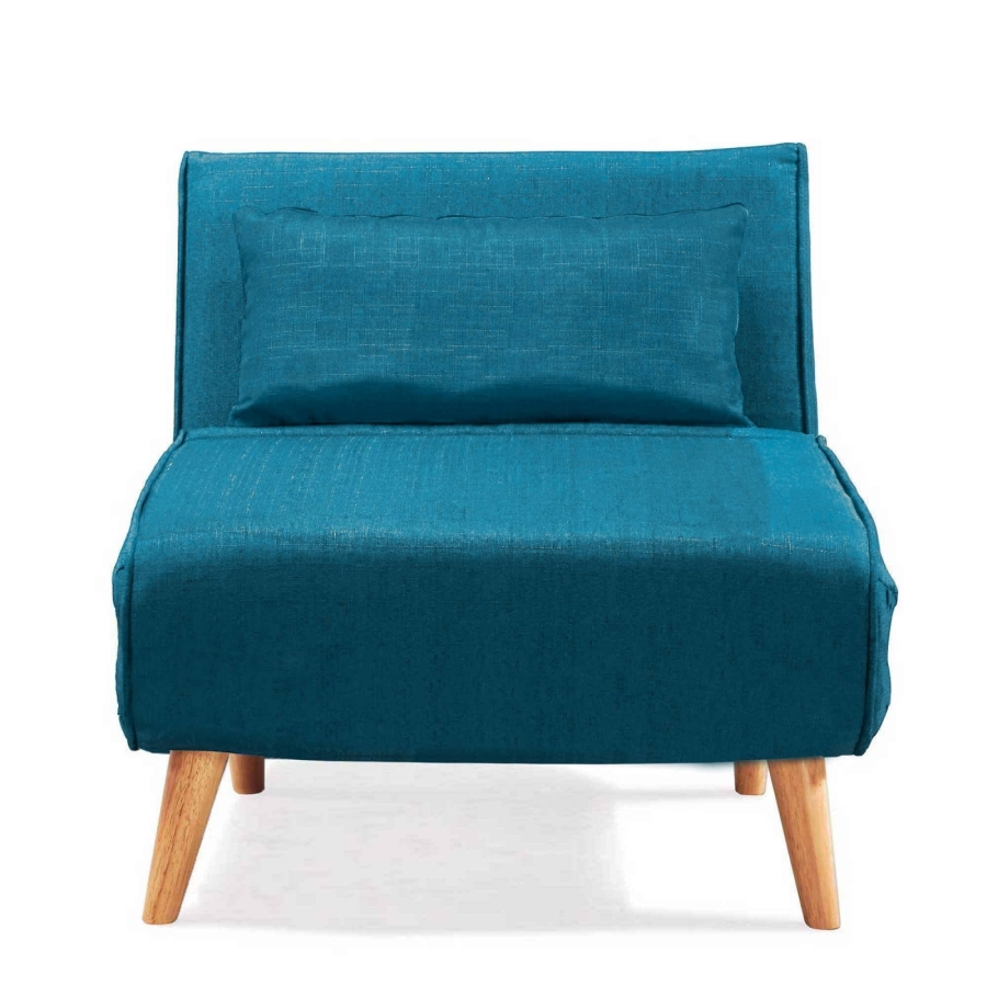 Fauteuil convertible en tissu bleu