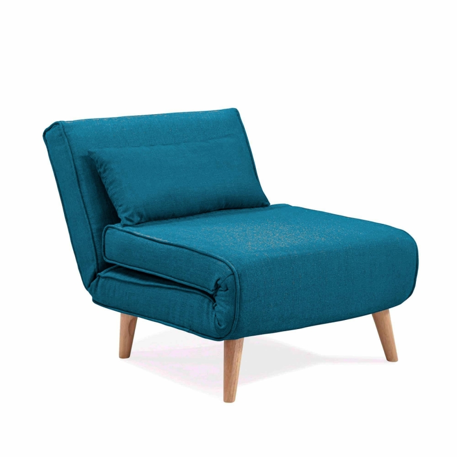 Fauteuil convertible en tissu bleu