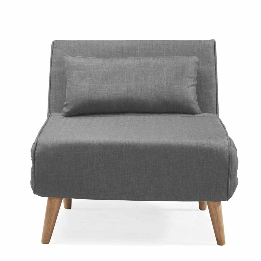 Fauteuil convertible en tissu gris