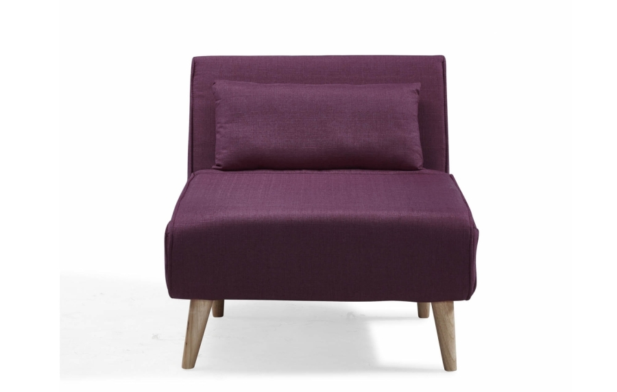 Fauteuil convertible en tissu violet