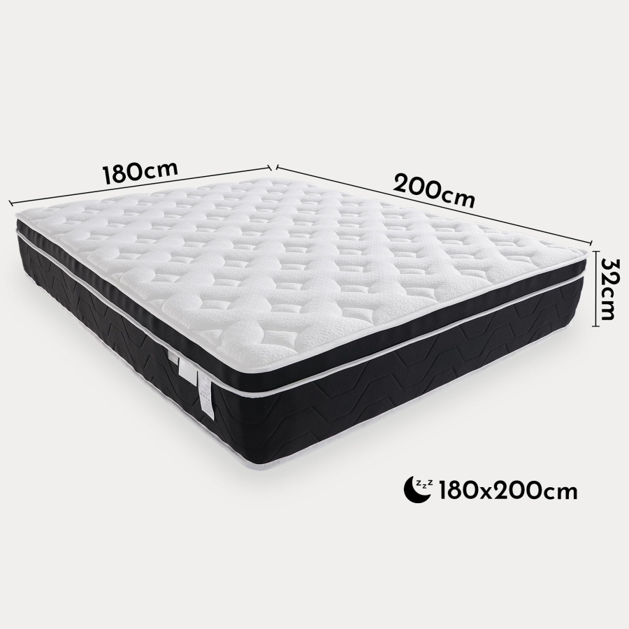 Matelas ressorts ensachés 180x200 cm épaisseur 32 cm