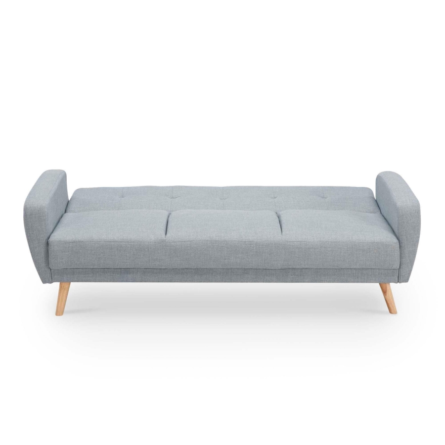 Ensemble canapé convertible gris avec pouf