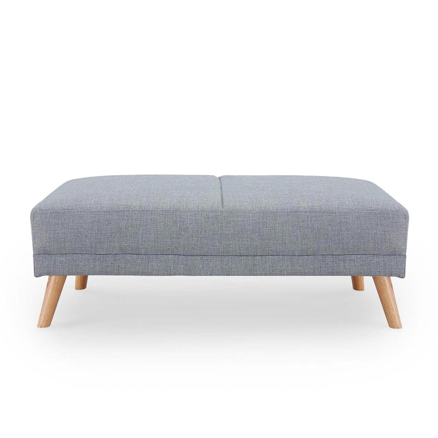 Ensemble canapé convertible gris avec pouf