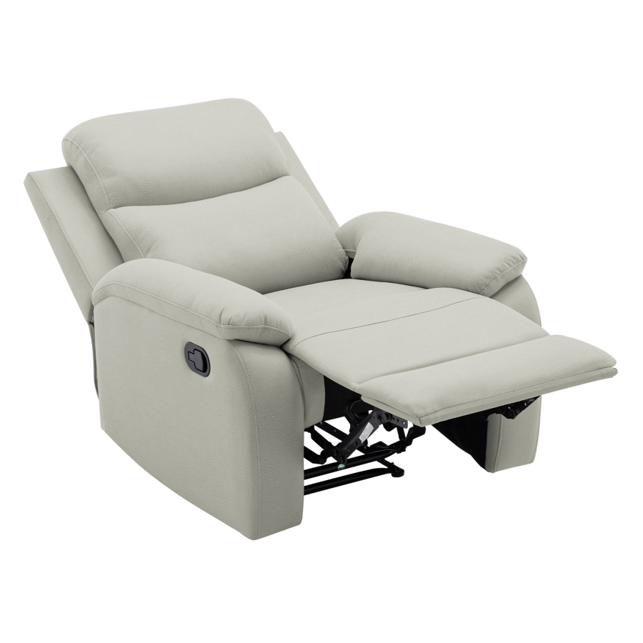 Fauteuil relax en tissu gris clair