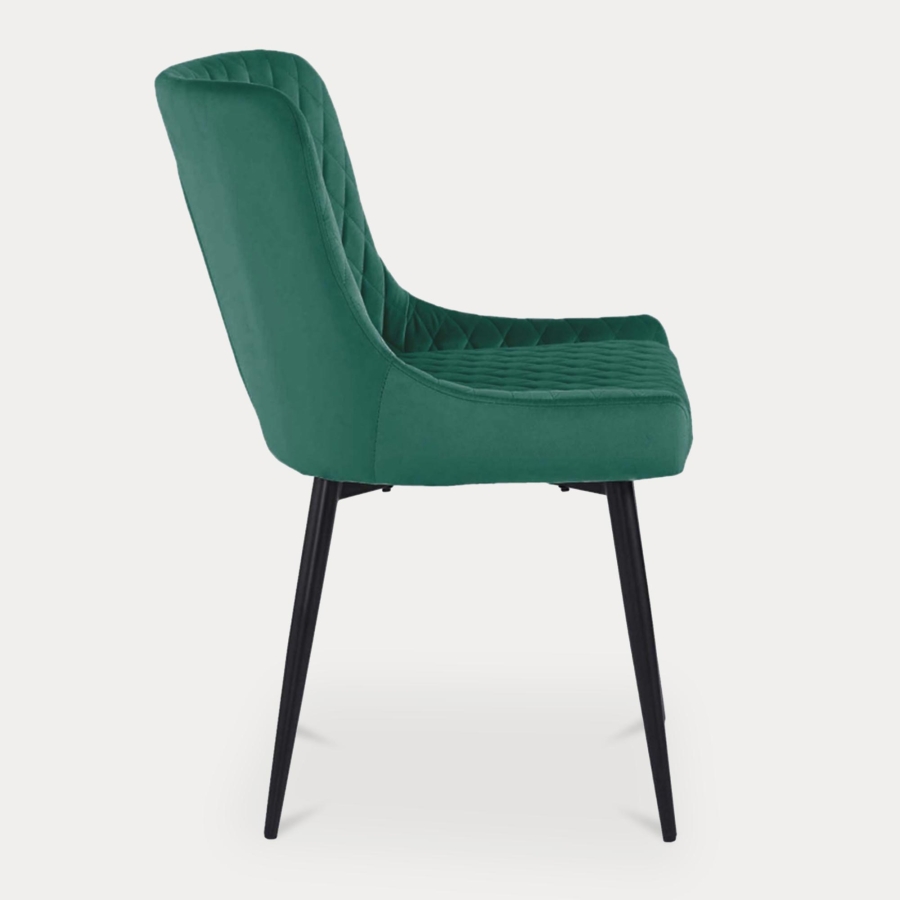 Lot de 2 chaises capitonnées en velours vert